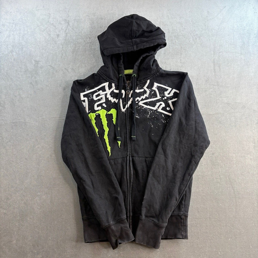 RARE Vintage Y2K Fox Racing Monster Energy Collab Ricky Carmichael Zip Hoodie S